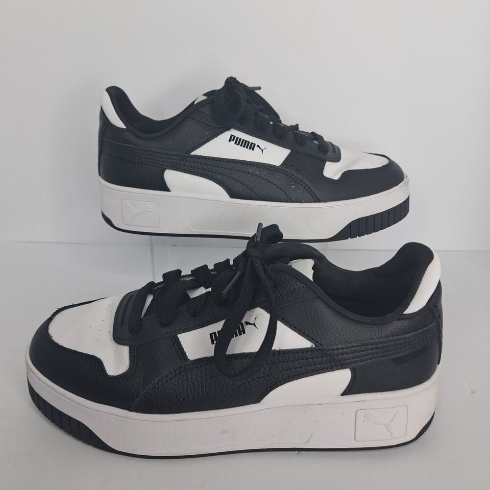 Puma Carina Street Platform Sneakers Black White Womens Size 6 Worn Once